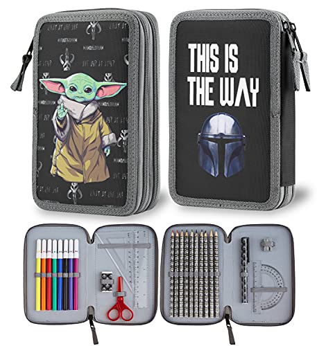 Disney The Mandalorian Estuche Escolar De 2 Compartimentos Baby