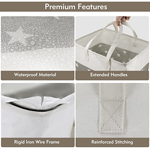 Lifesela 2-Pack Large Laundry Basket, 120L Collapsible Laundry Hamper With Extended Handles, Waterpoof Clothes Hampers For Laundry, Freestanding Tall Laundry Bin For Bedroom, Bathroom, Dorm, Grey #TOP3