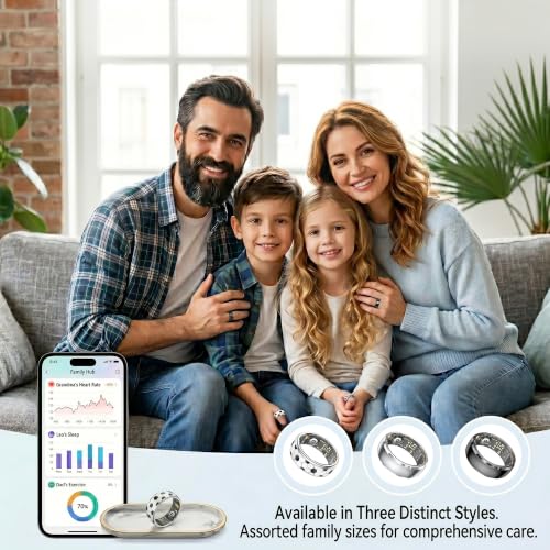 Image of Smart Ring with Gesture Control for Video Scrolling & Camera Remote Shutter, Fitness Tracker Ring with Heart Rate Sleep Blood Oxygen Monitor, IP68 Waterproof, 20-Day Standby, No Subscription
