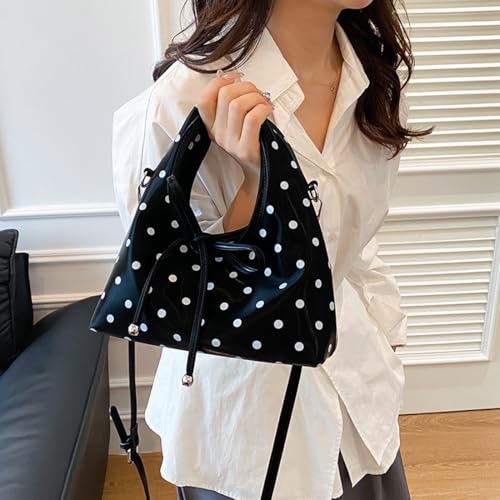 Bolso tote para mujer MaxxCloud con estampado de lunares y lazo: bolso de cuero PU versátil para uso diario, cruzado y al hombro, ideal para trabajo y compras miniatura 7