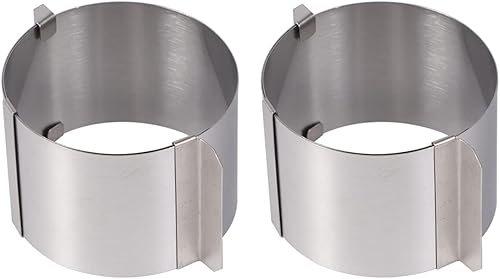 Luxshiny 2 anillos de mousse, mini cortador redondo de galletas de galleta, pequeño círculo de hornear mousse, anillo de pastelería, decoración