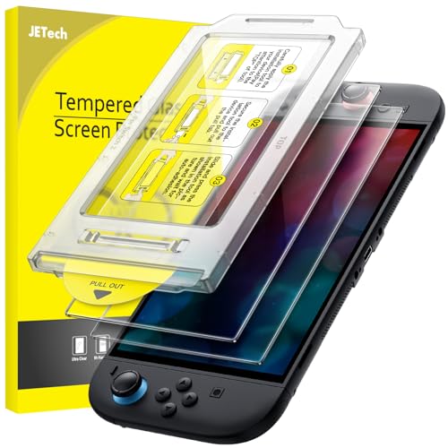 JETech Protector Pantalla Auto Alineación para Nintendo Switch 2 2025, Cristal Vidrio Templado 9H con Marco de Instalación Súper Fácil, Anti-Arañazos, HD Claro, 2 Unidades