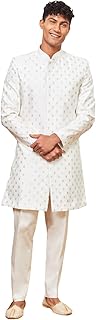 vastramay Men s Gold Jacquard Sherwani & Pant Set Royal Weddings & Festival-picture-23
