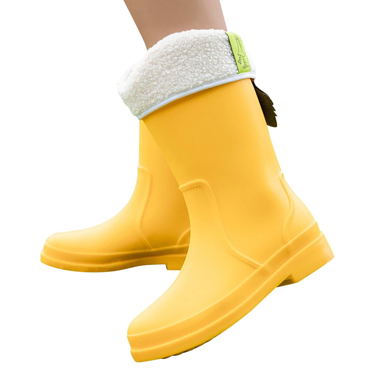 Zapatos Mujer Zapatos De Lluvia A La para Mujer, Zapatos Impermeables para Exteriores, Zapatos De Goma para Cocina, Botas De Lluvia De Invierno De Tubo Medio Cómodas De Fondo Zapatos