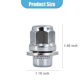 mag.1 M12x1.25 Wheel Lug Nuts with Mag Seat, 1.46x1.16 Inch Bulge