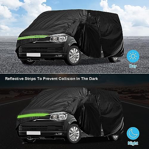 Image of Car Cover Compatible with VW Bus T1 T2 T3 1950-1992, 6-Layers 210T Windproof All Weather Waterproof UV Sun Protection Snow Dust Storm Resistant with Straps Outdoor Covers