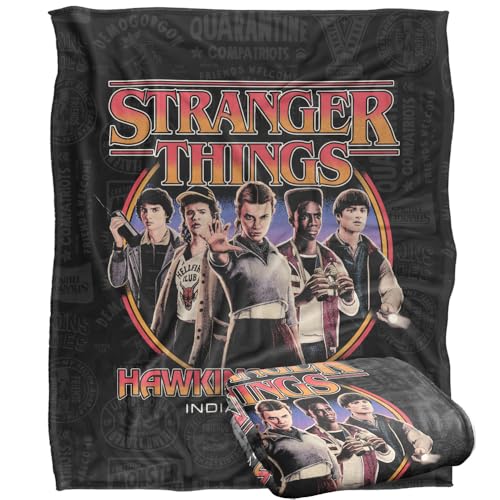 Miniatura 2 de Stranger Things Héroes De Hawkins Manta Ultrasuave De Tacto Sedoso 152 X 127 Cm
