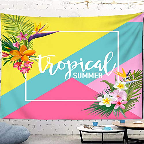 wymhzp Tapiz Pared Gráfico de flores Ins Colorful Pixel Flower Tarot Colgante de pared Paisaje Paño de pared150x100cm Cover