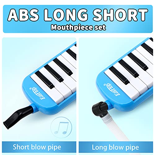 Image of East top 32-Key Melodica, Professional Mouth Melodica Keyboard Organ Melodica Instrument for Adults, Students and Kids, As a gift, Set-Blue