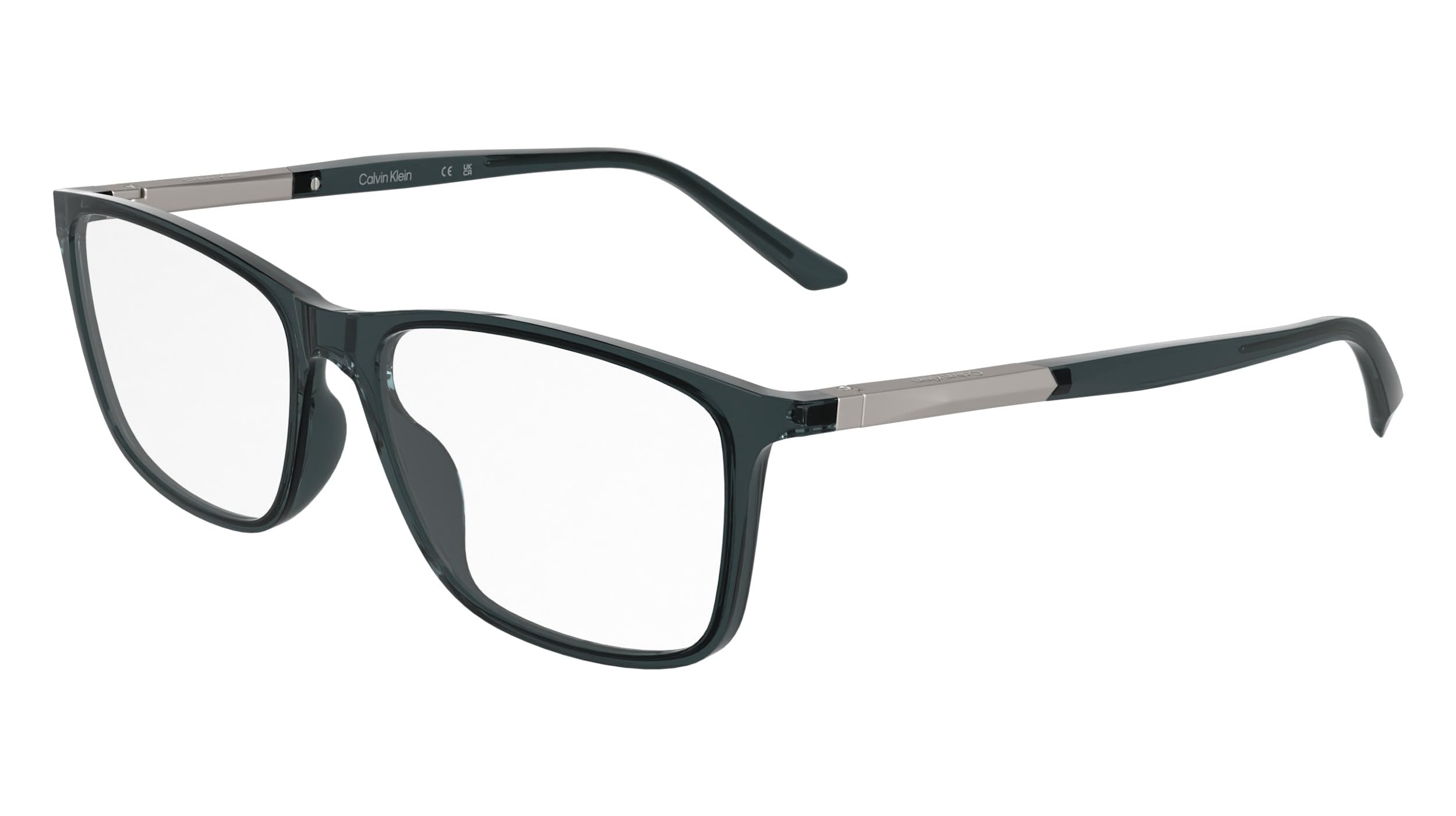 CALVIN KLEIN Okulary przeciwsłoneczne model CK5864N035145 – kształt prostokątny – kolor szary przezroczysty – szare soczewki – rozmiar 54-16-145