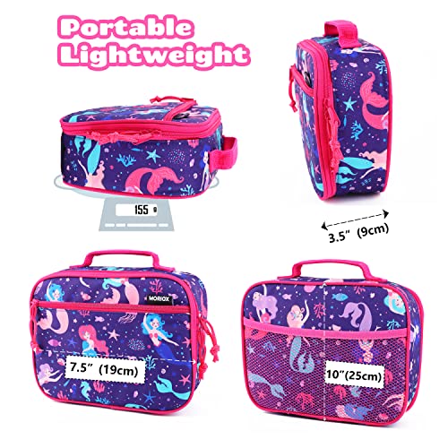 Moriox Mermaid Lunch Box For Girls Boys Kids Soft Lunch Bag Submarine World Thermal Insulated Tote For School Picnic, Blue & Pink #TOP2