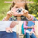 Digital Camera 1080P FHD 44MP with 2.4" LCD Screen,16X Digital Zoom, Compact Portable Vlogging Camera with 32gb SD Card for Kids Teen Students Beginner (Pink) - Image 6