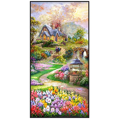 Peinture Diamant 5D Chalet de jardin grand format 40x80cm broderie strass complet pour adulte et enfant