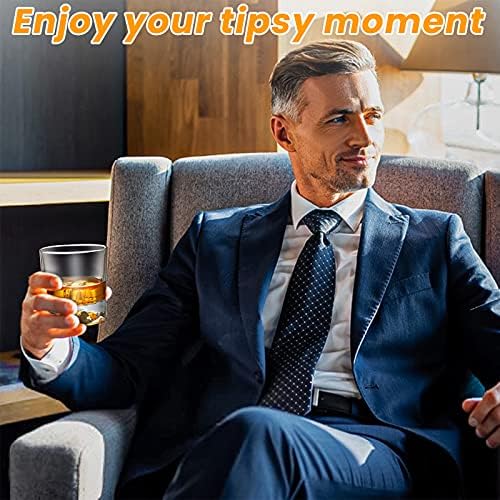 Whiskey Glasses Gift Set of 4, 310ml Old Fashioned Tumblers Glass with Personalized Thick Bottom, Whiskey Gift Sets for Dad, Men, Whiskey Glass Set for Birthday, Glassware, Bourbon/Rum/Bar Tumbler