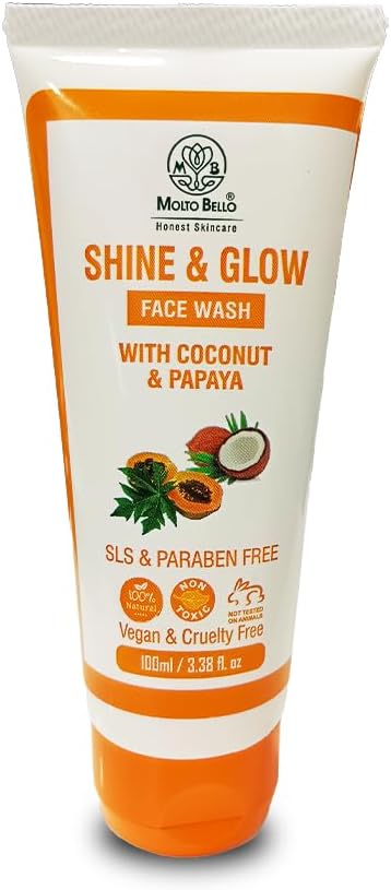 Molto Bello Shine & Glow Face Wash with Papaya extract & Coconut