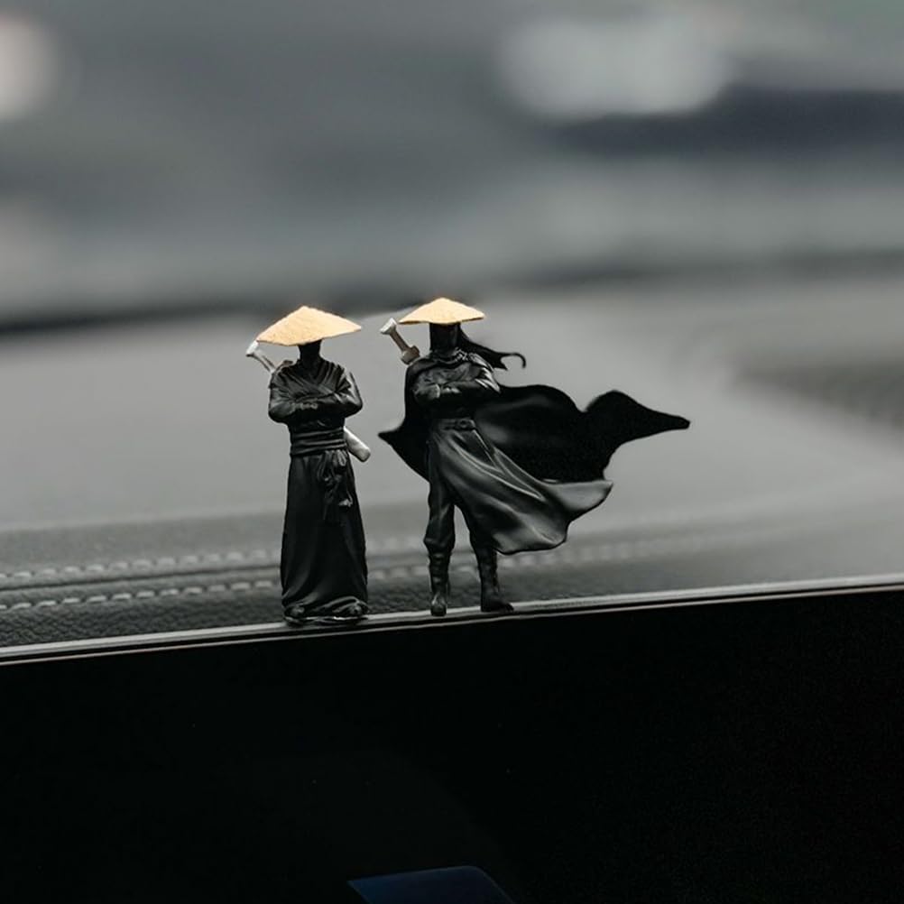Abaodam Ancient Chinese Warrior Figure Miniature Ornaments for Aquarium and Bonsai Micro Landscape Decor Set of 2 Desktop Garden Accessories - Image 3