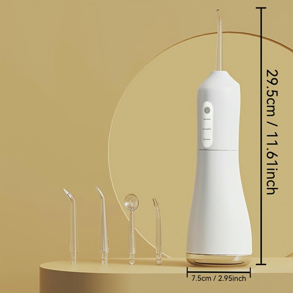 Irrigador bucal Hilo Dental y línea de Agua Fina de 0,5 mm, Recargable por USB, sin Perfume, Ideal para la Limpieza de Dientes.