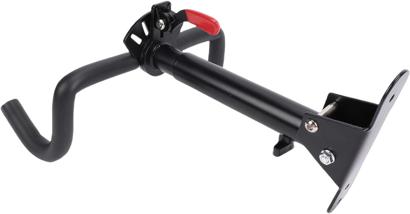 Greensen Bike Wall Mount Hanger – Horizontal Indoor Storage Rack for Road, Mountain & Folding Bikes, 5-Angle Adjustment, Space-Saving Garage Hook