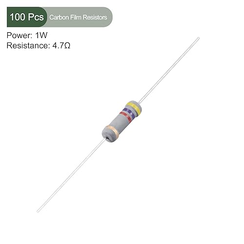 Miniatura 2 de YOKIVE 100 resistencias de película de carbono, resistencia de tolerancias de 1 W, 4.7 K ohmios, 5 %, buenas para proyectos electrónicos de