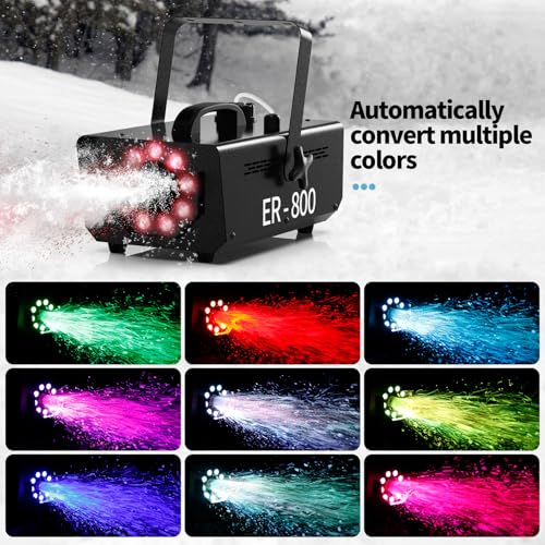 tepu 800w snow maker machines for indoor outdoors adjustable snowflake size with 9 color lights indoor and outdoor use snow maker machines for indoor outdoors for parties eventsblack