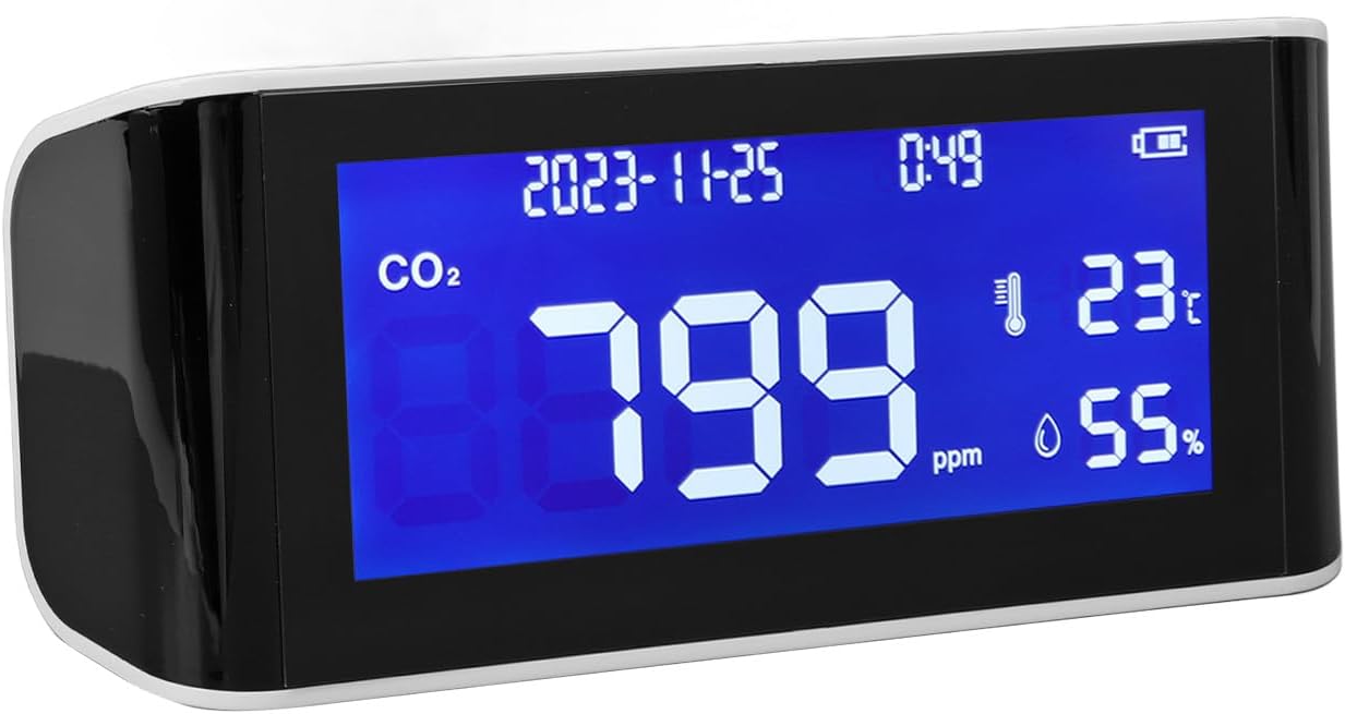 Kikumi Carbon Dioxide Detector Home Desktop Air Quality Monitor Portable Handheld CO2 Temperature Humidity Sensor