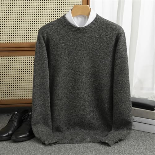 Winter Merino Wool Sweater Men's O-Neck Pullover Warm Knit Sweater3