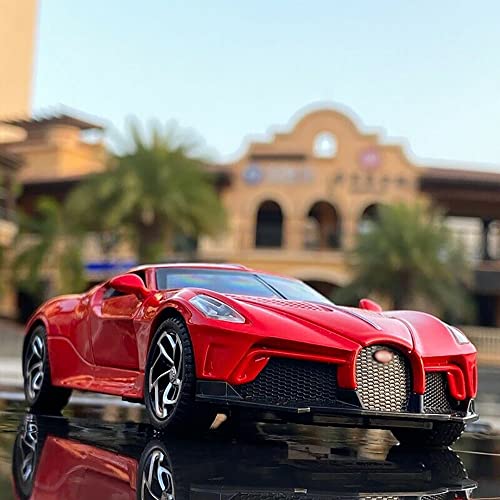 Image of DEUSON ECOM Alloy 1:32 Bugatti La Voiture Noire Metal Die Cast Car Pull Back Diecast Metal Pullback Toy car with Openable Doors & Light, Music Boys Gifts Toys for Kids