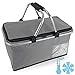 Cepewa Einkaufskorb faltbar mit Thermofunktion 30 L Kühltasche Thermokorb Picknickkorb Isoliertasche (grau mit Thermofunktion)