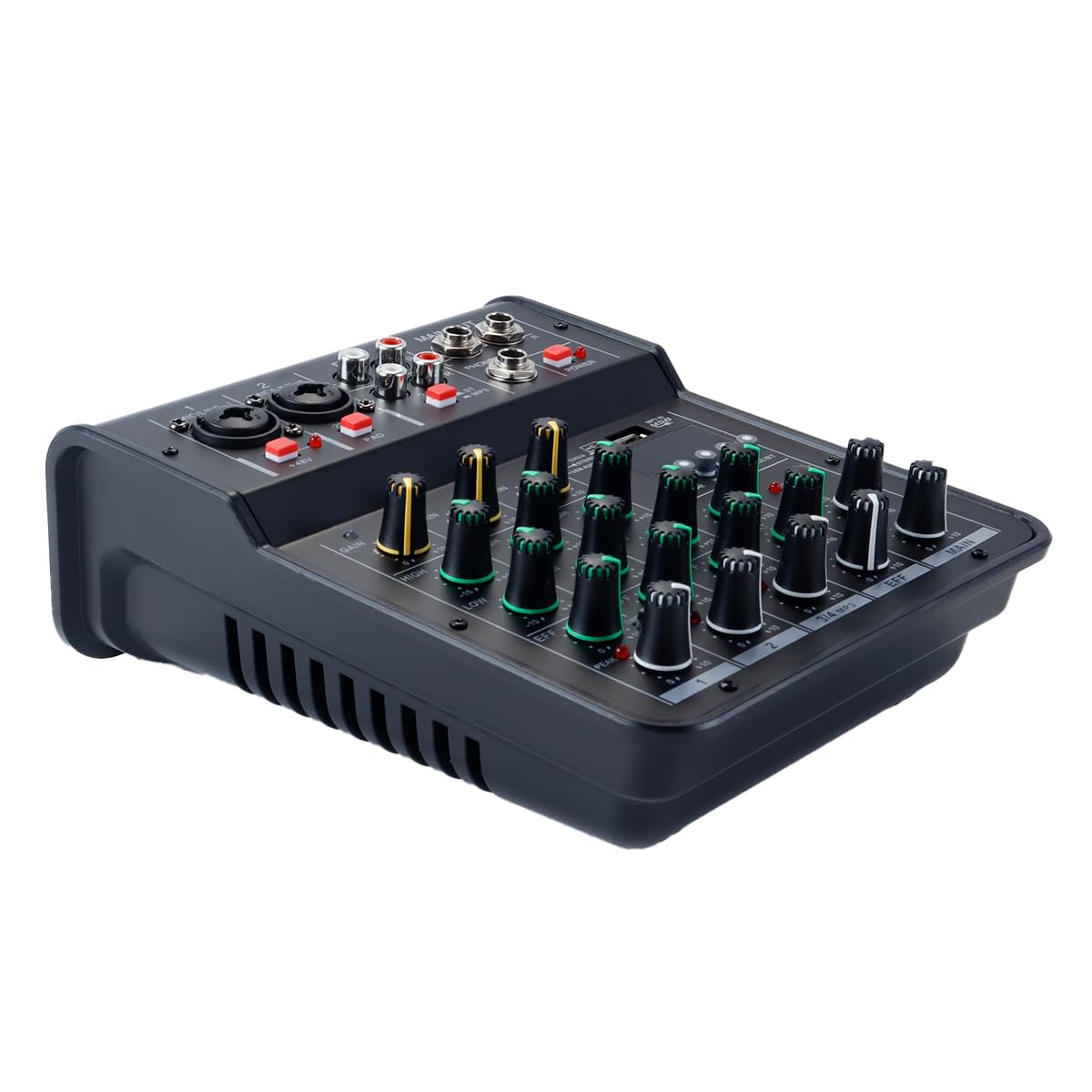 4-kanałowy mikser audio DJ, do mikrofonu komputerowego, miksera, audio do sceny studyjnej na żywo