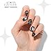 Adora Couture Semi Cured Gel Nail Strips with 30 Pieces - Salon Quality Manicure Kit for Women Easy Application Wraps Includes Prep Pads Nail File Wooden Stick, UV Light Required (Black Garden)
