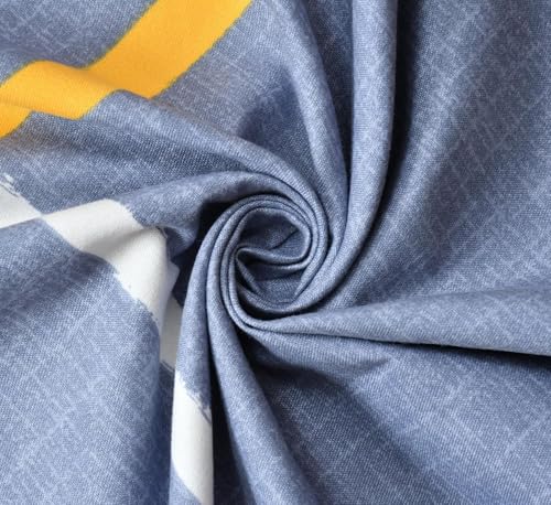 Image of KAWI Glace Cotton Single Bedsheet Elastic Fitted Glace Cotton Heart Print with 1 Pillow Cover,200 TC (Size 72X48X up to 6 Inches Mattress) - Light Blue Print