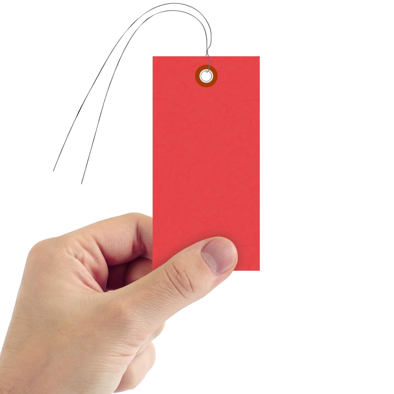 SmartSign Étiquettes d'expédition vierges rouges avec fil | 10,2 cm x 6,5 cm Tyvek, lot de 1000