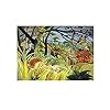 “Tijger in een tropische storm” door Henri Rousseau Schilderij Canvasafdrukken Voor Muur Foto’s Thuis Woonkamer Decoratie Moderne Keuken Muurkunst voor Slaapkamer (70x100cm, niet ingelijst)