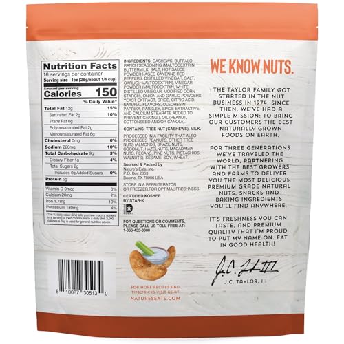 Image of Nature's Eats Buffalo Ranch Cashews 16oz (Pack of 5)