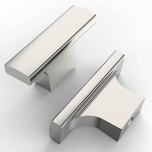 Asidrama - Paquete de 10 manijas para gabinete de cocina color níquel satinado cepillado, manijas de zinc para gabinete, accesorios para gabinetes
