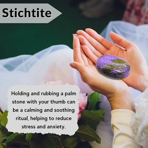 Image of Amazing Gemstone Stichtite Crystals and Healing Stones - Large Palm Stone Crystals Piedra - Crystal for Good Luck, Balanced Positive Energy, Meditation - Unique Stocking Stuffers, Gifts for Women, Men