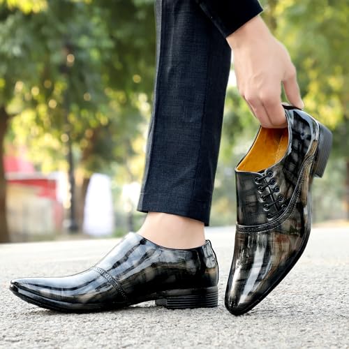 Image of GAUTAMFIT Men's Formal Classic Derby Lace-Up Formal Shoes for Office, Party,Wedding | Dress Shoes | Extra Cushioning Insole | Lightweight & Comfortable Stylish Shoes