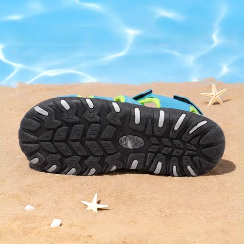 Image of DREAM PAIRS Unisex Summer Water Athletic Sandals | Closed-Toe Protection Quick-Drying Upper Comfort Footbed Durable Non-Slip Sole Hook-And-Loop Outdoor Sport Walk Hike