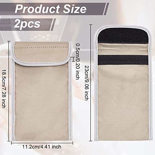 OLYCRAFT 2pcs Anti Radiation Cell Phone Sleeve 5mm Thick Security Pouch Faraday Bag 5G GPS EMF RFID Signal Blocking Bag Shielding Pouch for Phone Electronic Devices Wallet Protection Silver 11x18.5 cm - Image 2
