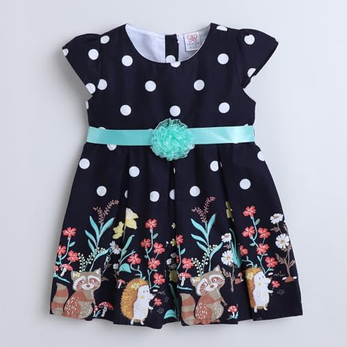 Image of Mama & Bebe Baby Girls Dress Floral Prints Casual Dress with Soft Fabric