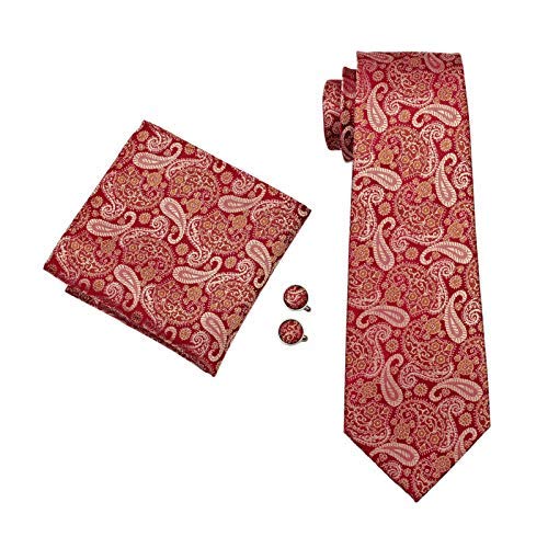 Cravate en soie pour homme coffret luxe avec boutons de manchette et hanky
