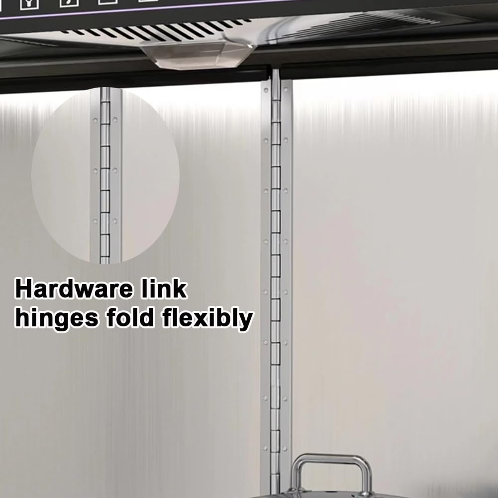 Paraspruzzi Antigrasso su 4 Lati, Deflettore Antiaderente in Acciaio Inox Antiolio, Pieghevole, Protezione per Lo Schermo del Fornello da Cucina,B h30*l40*d40cm