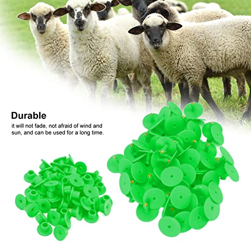 100 peças de etiqueta de orelha redonda de animal, fácil de distinguir, número de uso, durável, adeq