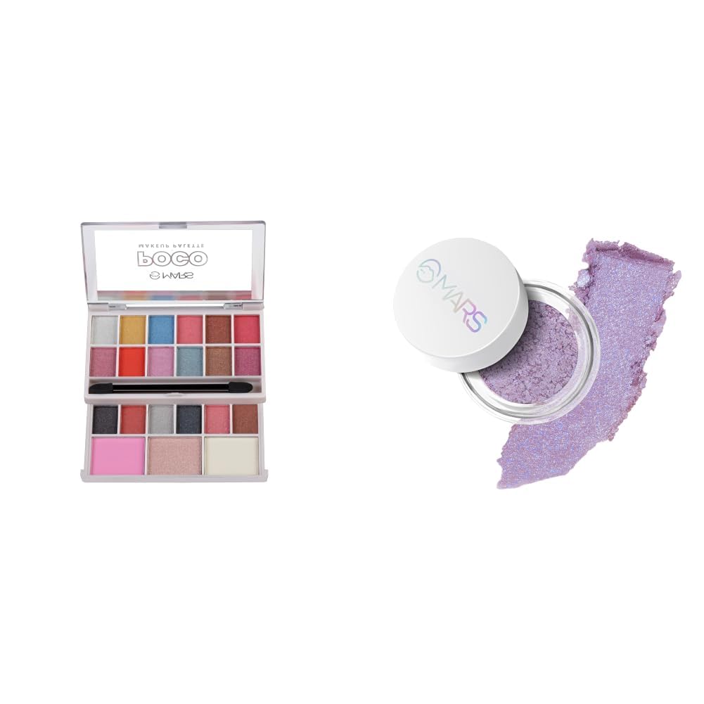 MARS Poco Face Makeup and eyeshadow Palette with Slider Case MARS Starlit Pot Eyeshadow 3.0gm SHADE-04-picture-33