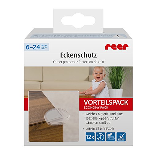 reer Ecken-Schutz fürs Baby 82020, starker Halt, geprüft kindersicher, 12 Stück, transparent – Ansicht 6