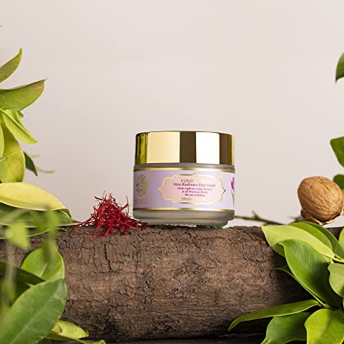 Image of RYLLZ ESSENTIALS Kumkumadi Face Scrub | Skin Radiance with Saffron, Niacinamide, Vitamin E, White Jojoba Beads, Walnut Shell, Lotus Extracts & 28 Precious Herbs | for Dead Cells, Whiteheads, Blackheads, Dark Spots, Uneven & Dull Skin | Exfoliating Scrub | For All Skin Types | 100 ml