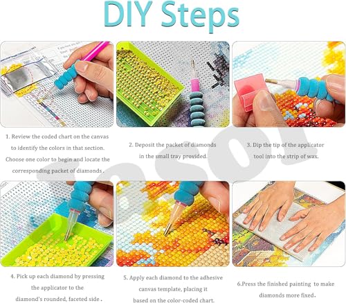 Image of Jasol Diamond Painting Kit, 40x30 Cms, Full Drill, 5D Crystals, Home Wall Decor Gift Set (Butter Fly M45041)