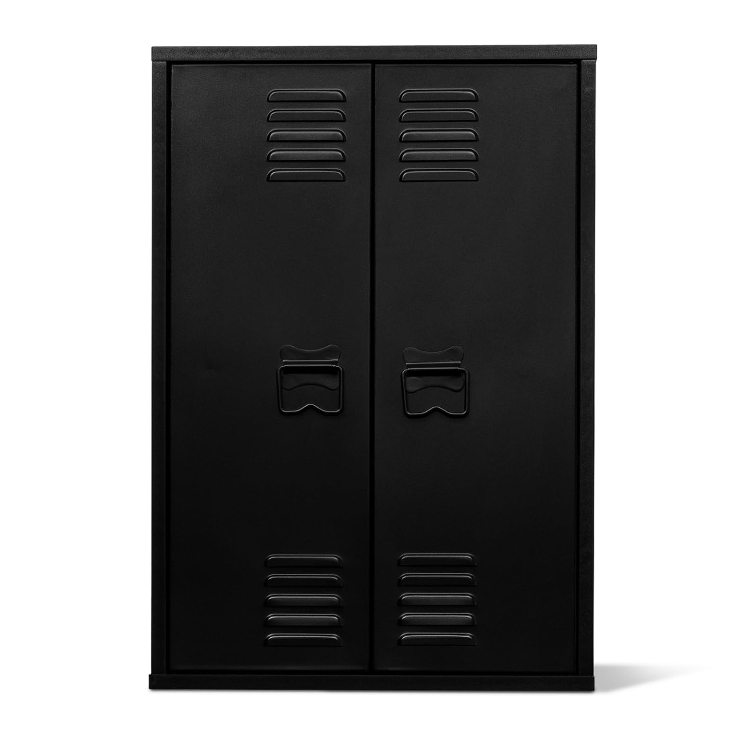 IDMarket - Armoire Murale Ester 2 Portes métal Noir Design Industriel