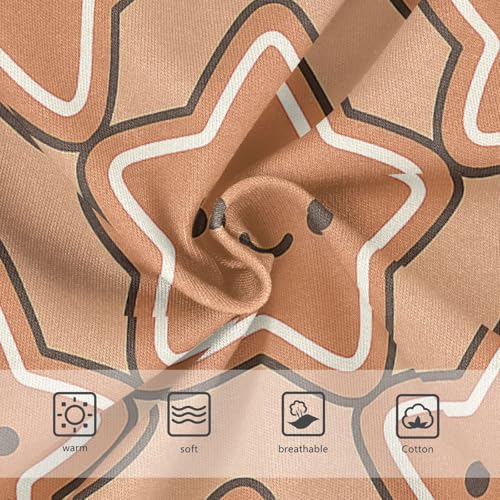 Girls' Organic Cotton Panties Organic Underwear for Young Girls Gingerbread Star Seamless Pattern3