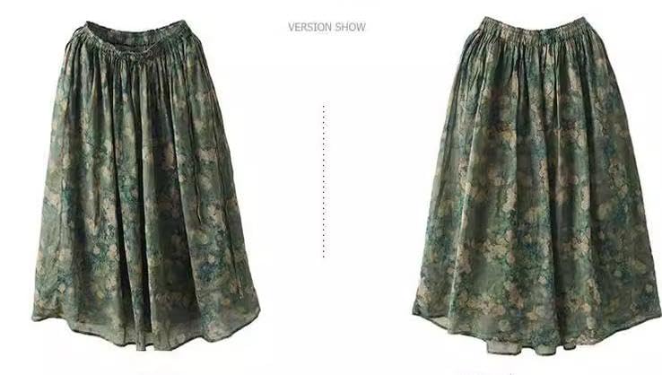 Women Floral High Waist Maxi Skirt Summer Flowy Boho Elastic Waist Mesh Long Skirt with Pockets4